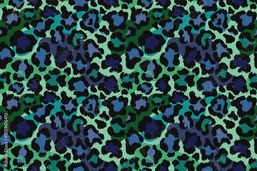 Leopard skin in editable Seamless Pattern vector design