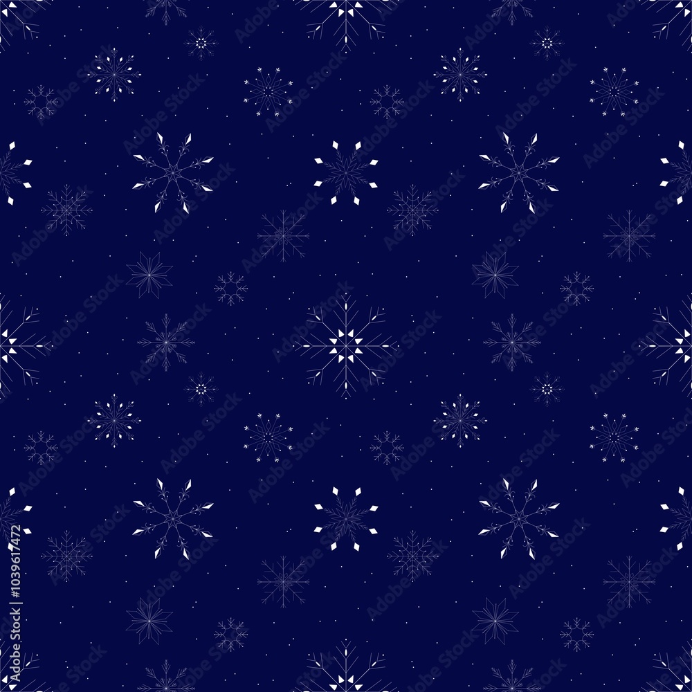 Pattern with snowflake on a blue background Pattern with snowflake on a blue background