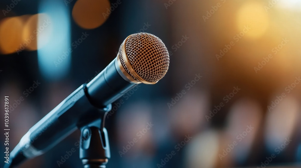Microphone Ready for Campaign Speech Delivery Microphone Ready for Campaign Speech Delivery