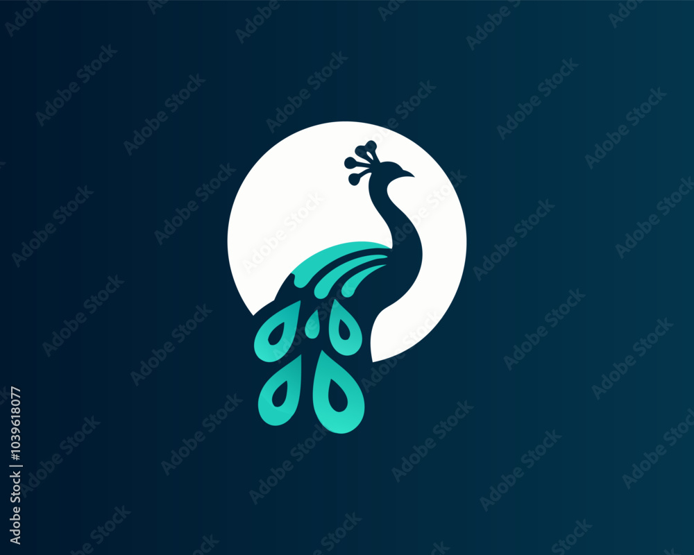 Fototapeta premium Peacock bird logo design vector illustration