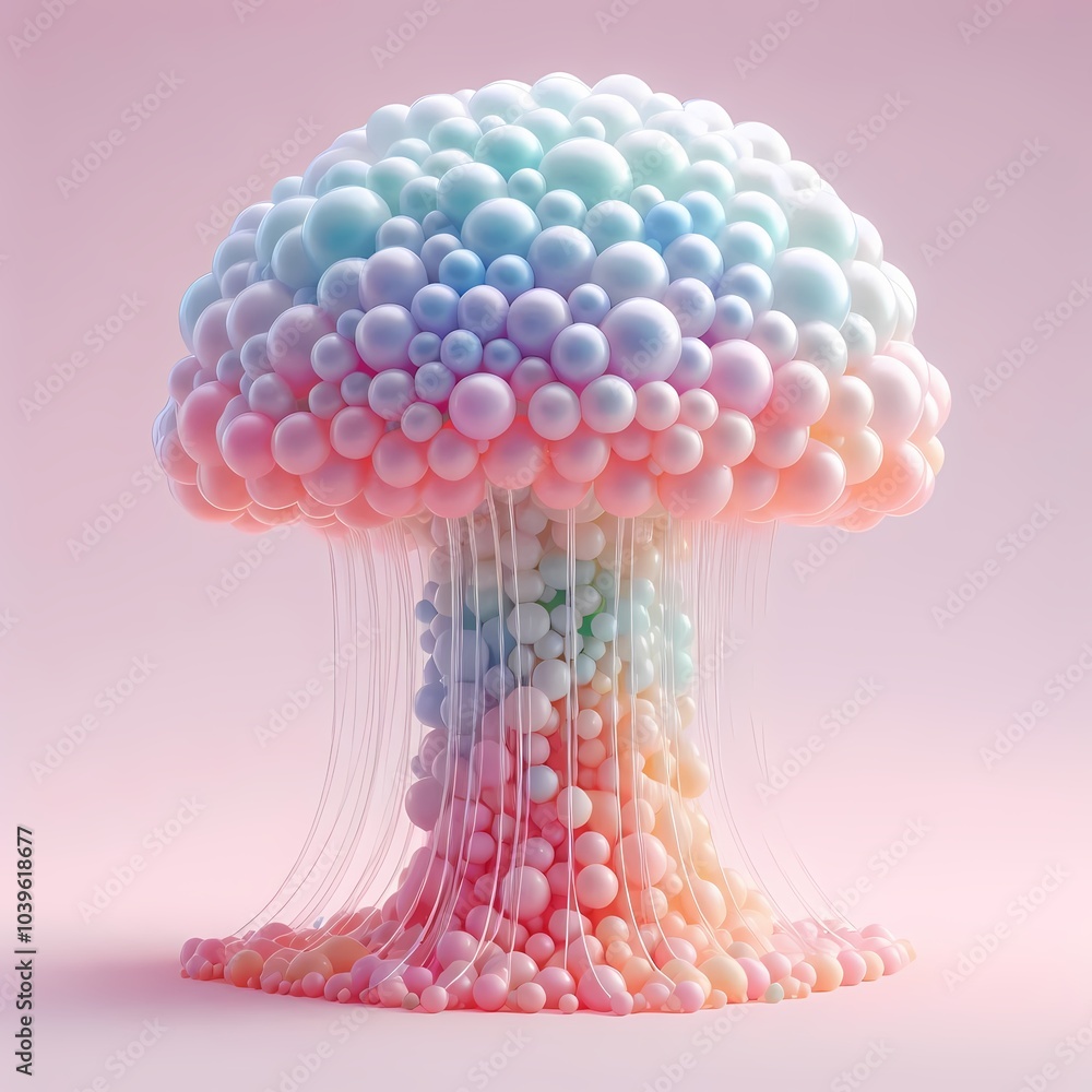 jellyfish made up of balloons in pink color jellyfish made up of balloons in pink color