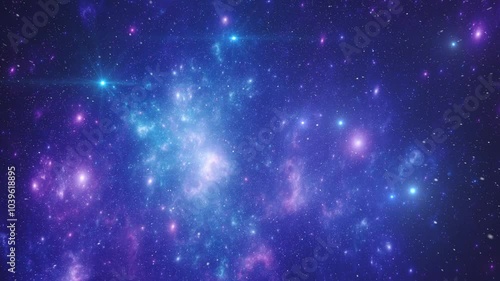 Deep space nebula and galaxy