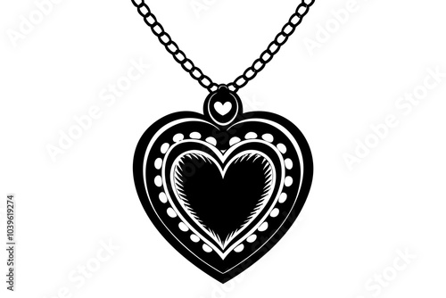 heart shaped locket necklace silhouette icon