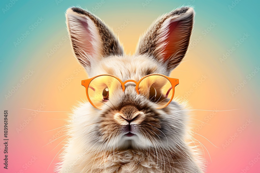 Trendy White Rabbit with Stylish Sunglasses – Animal Fashion Icon Trendy White Rabbit with Stylish Sunglasses – Animal Fashion Icon