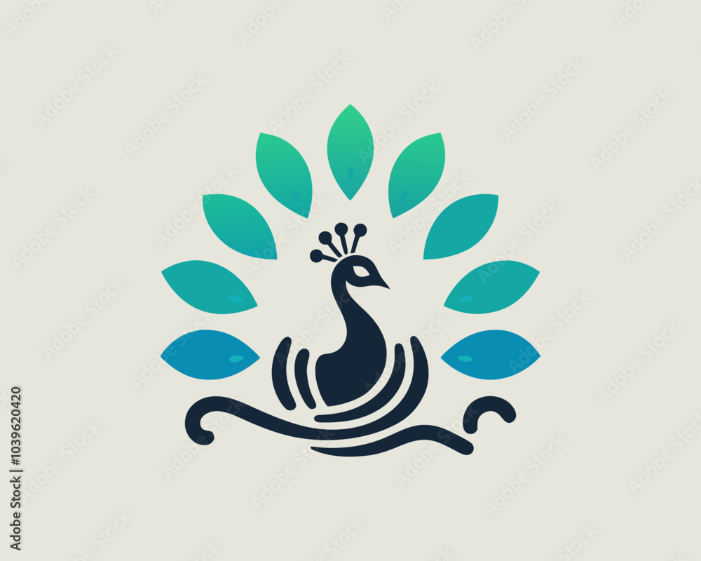Peacock bird logo design vector illustration Peacock bird logo design vector illustration