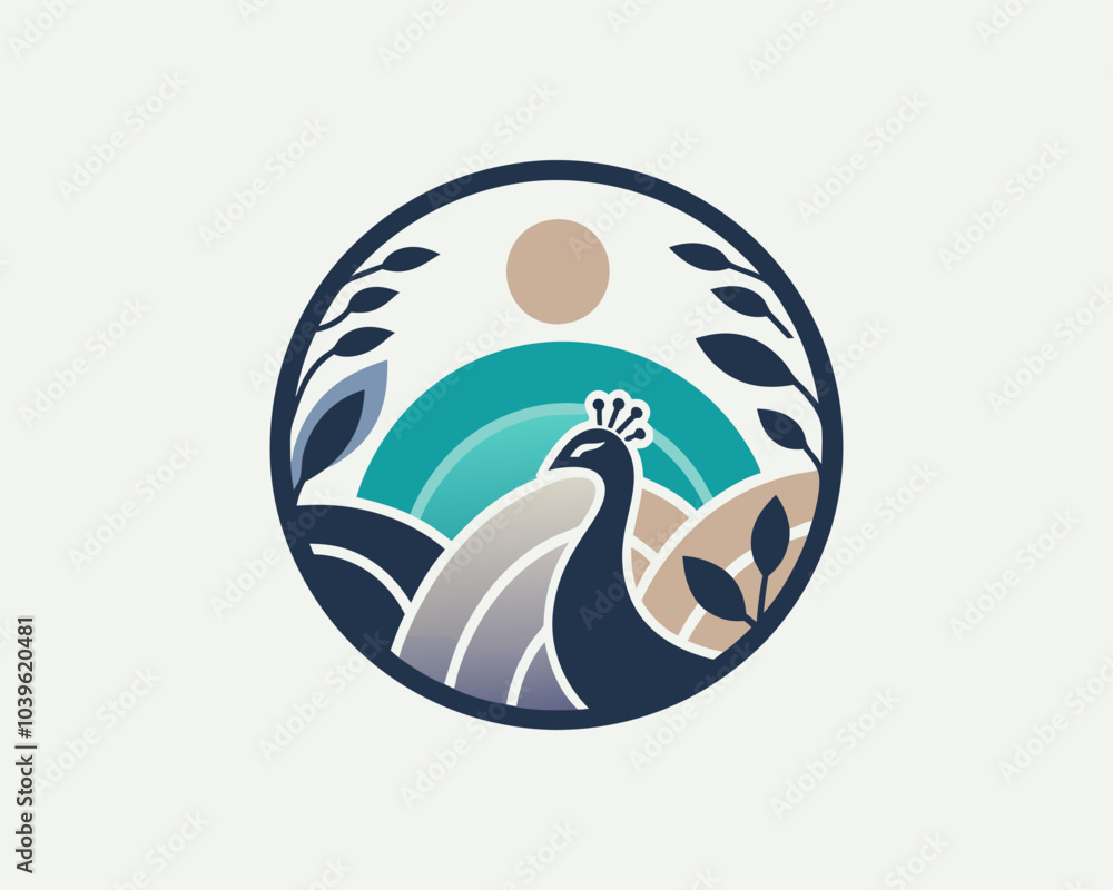 Peacock bird logo design vector illustration Peacock bird logo design vector illustration