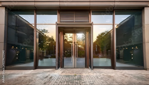  A front photo of the store's glass door 