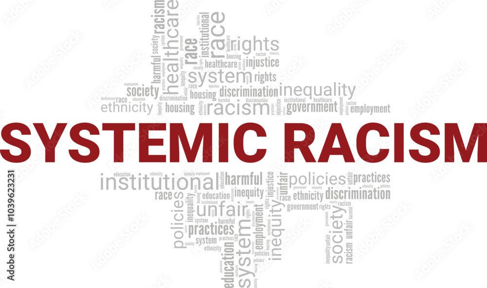 Systemic Racism word cloud conceptual design isolated on white background. Systemic Racism word cloud conceptual design isolated on white background.