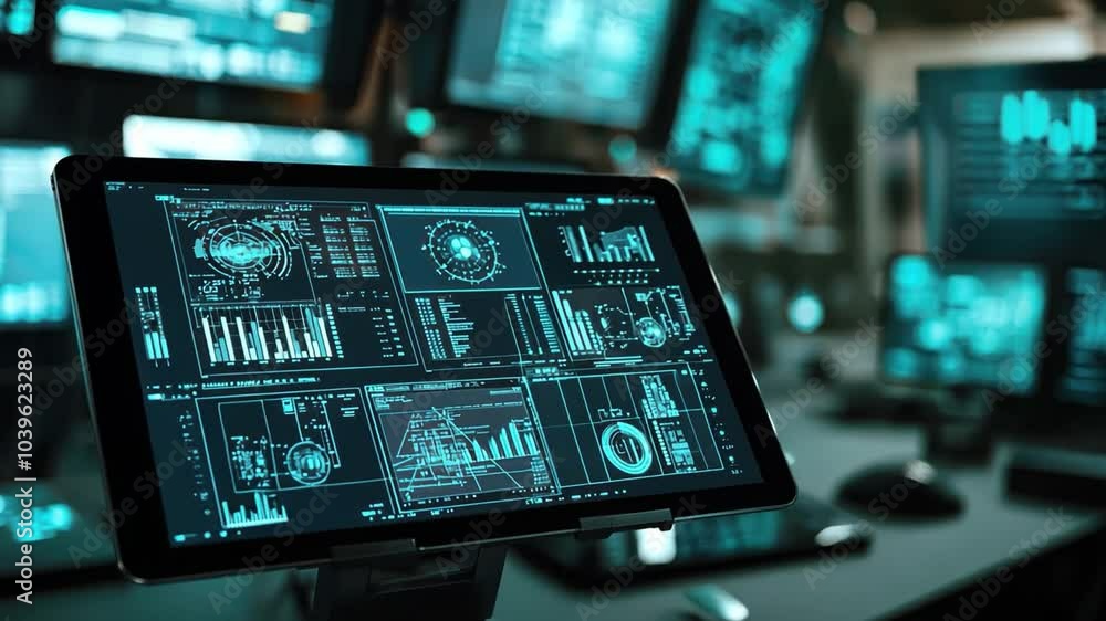 Digital tablet used in a telecommunications monitoring office. Digital tablet used in a telecommunications monitoring office.