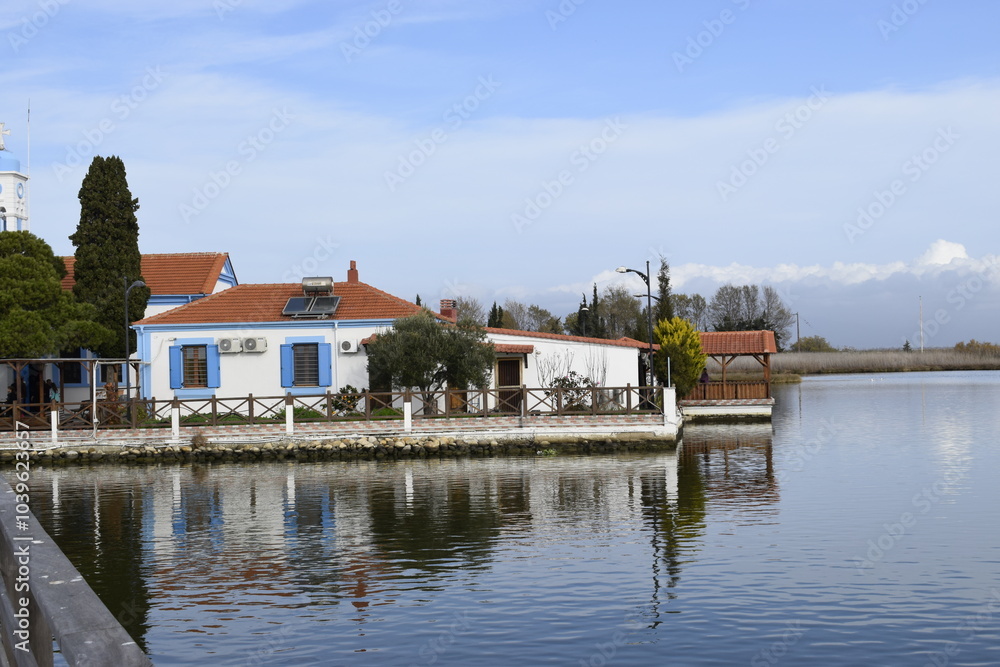 Fototapeta premium houses on the lake