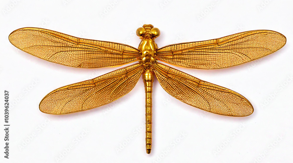 gold handmade symbol dragonfly isolated on white background gold handmade symbol dragonfly isolated on white background