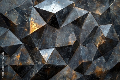 Wallpaper Mural Abstract Geometric Black and Gold Stone Wall Texture Background Torontodigital.ca