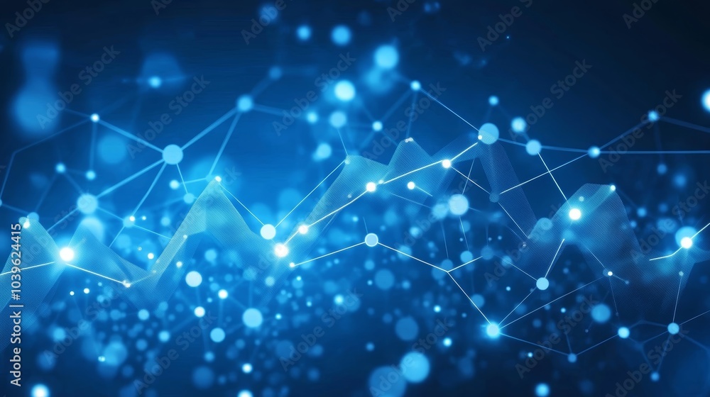 Obraz premium Abstract blue background with molecules, representing science, technology, and innovation