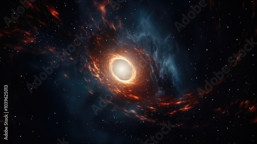 Fototapeta Naklejka Na Ścianę i Meble -  fictional black hole in universe outer space