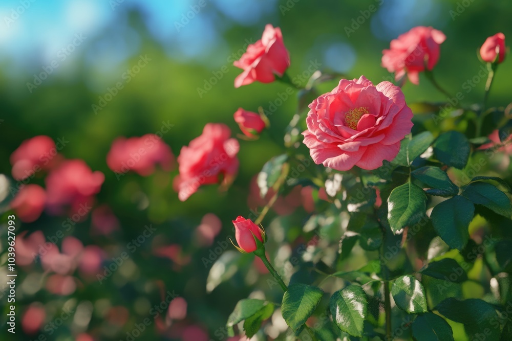 Obraz premium Flowers roses flowering in roses garden.
