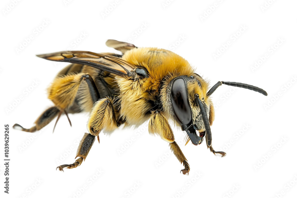 Detailed shot of a mining bee isolated on transparent background Detailed shot of a mining bee isolated on transparent background