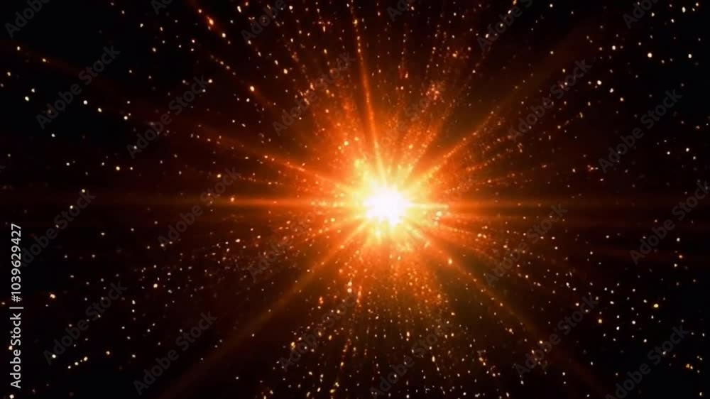 glowing starburst in the center of the frame that sends out ripples of glittering particles video glowing starburst in the center of the frame that sends out ripples of glittering particles video