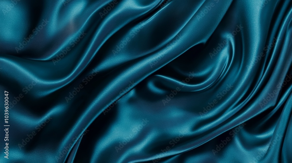 Obraz premium Luxurious dark blue silk fabric, a background of elegance and smooth texture deep