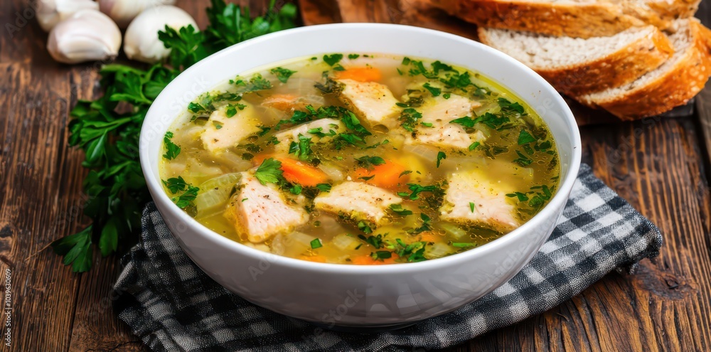 Hearty soup brimming with spices, floating in a rich golden broth, perfect for a comforting meal. Hearty soup brimming with spices, floating in a rich golden broth, perfect for a comforting meal.