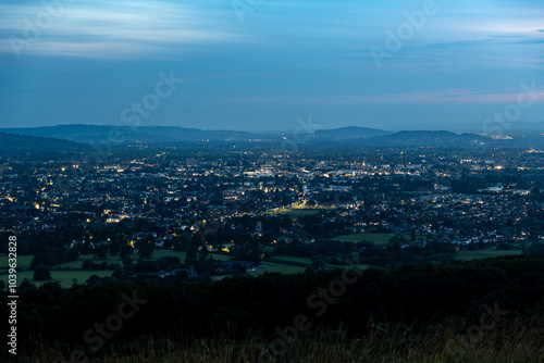 Overlooking Cheltenham from Cleeve Hill at Dusk