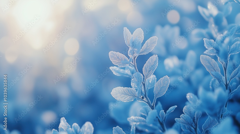 Close-Up of Morning Frost in Blue Hue Close-Up of Morning Frost in Blue Hue