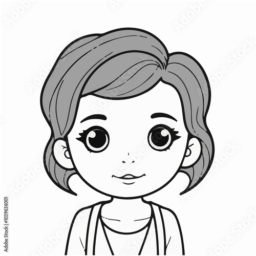 doodle style business illustration little girl 