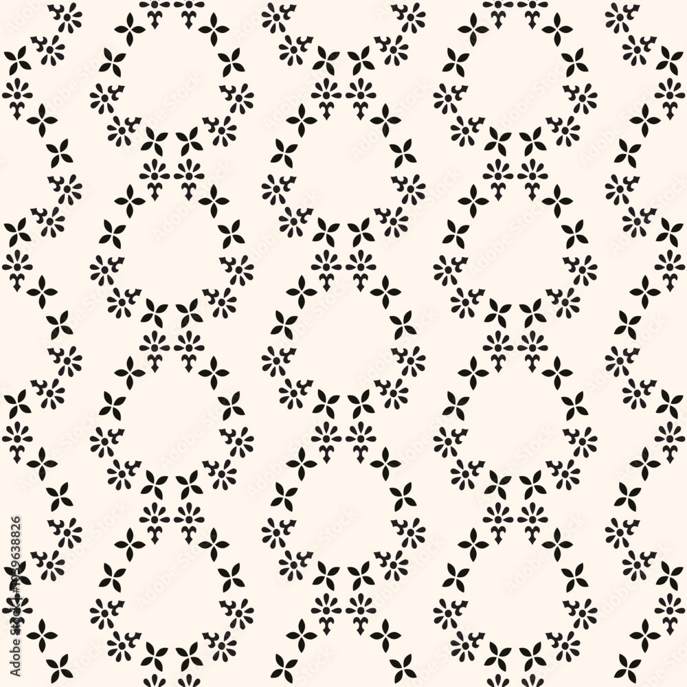 Simple minimalist geometric seamless pattern. Abstract monochrome minimal background with small floral shapes. Subtle repeat design for decor, print. Simple minimalist geometric seamless pattern. Abstract monochrome minimal background with small floral shapes. Subtle repeat design for decor, print.