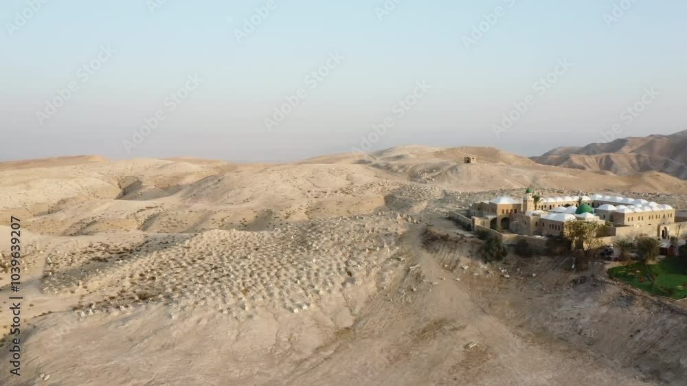 View of nebi musain Judean desert near dead sea / Judean Desert, Israel View of nebi musain Judean desert near dead sea / Judean Desert, Israel
