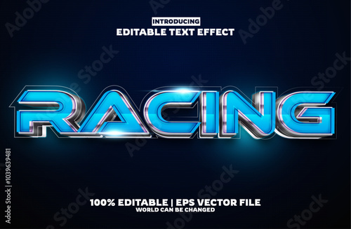 New Racing editable text effect in new modern trend style photo