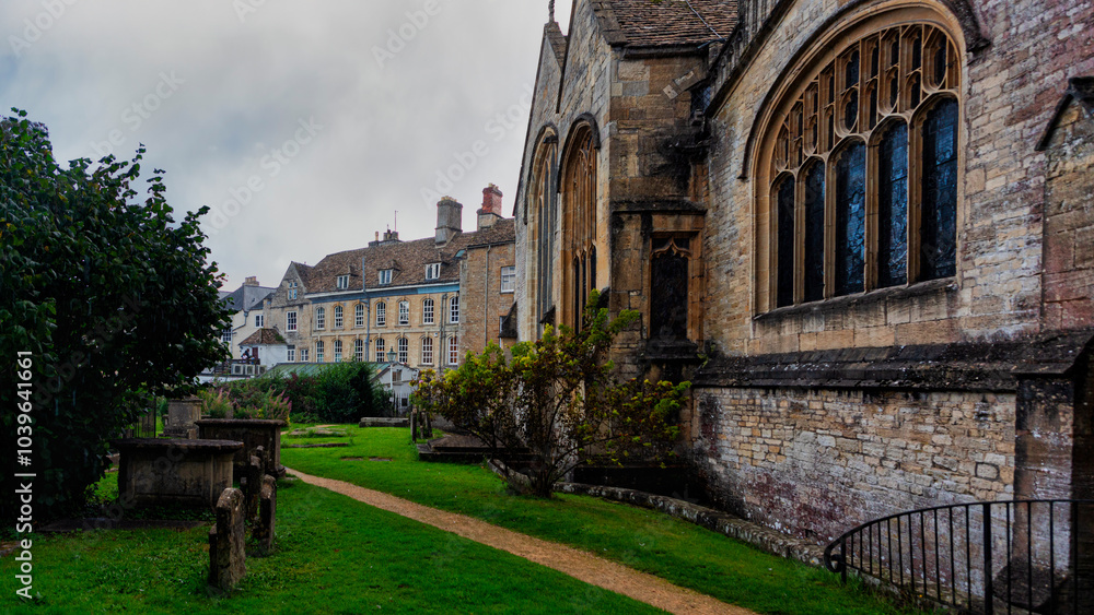 The church of St. Baptist in Cirencester in the Cotswold The church of St. Baptist in Cirencester in the Cotswold