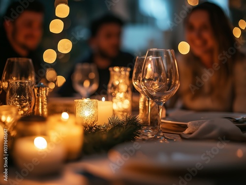 Family discussing New Year's resolutions around the dinner table, supportive and encouraging