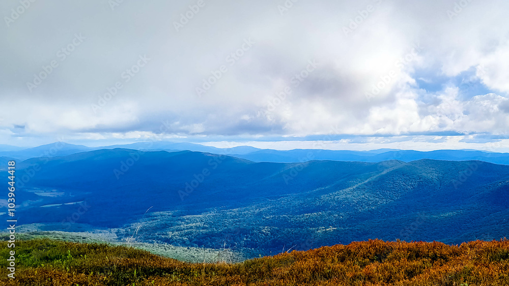 Landscape of Bieszczady Mountains.
