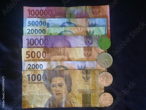 Indonesian rupiah paper and metal currency denominations photo