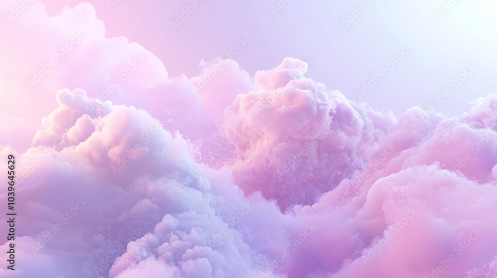 Ethereal Dreamscapes - 3D Render of Soft Swirling Clouds in Pink and Lavender for Product Presentations Ethereal Dreamscapes - 3D Render of Soft Swirling Clouds in Pink and Lavender for Product Presentations