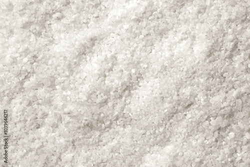 White salt as background. Coarse sea salt, top view