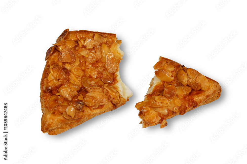 Toasted bread with nuts on white background. Toasted bread with nuts on white background.