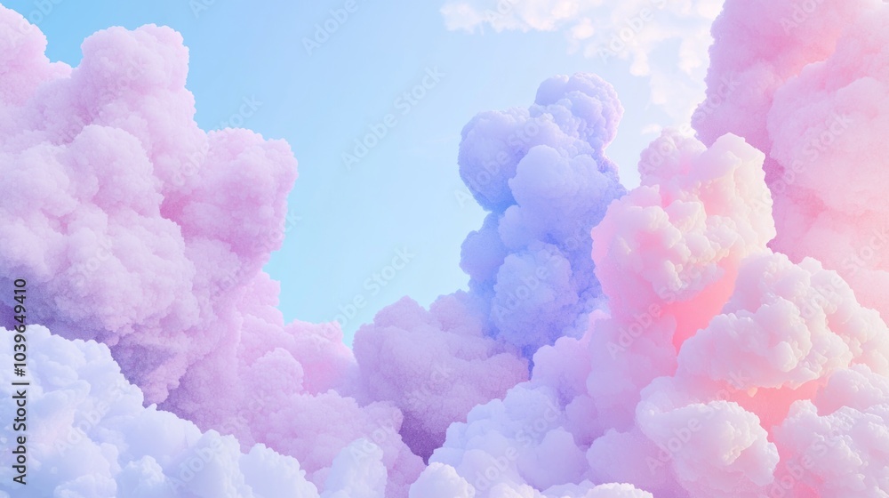 Obraz premium Serene Cloudscape - Dreamy 3D Render Background for Electronic Product Showcases