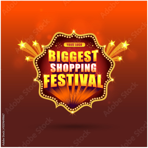 Biggest Shopping Festival Logo Label Unit vector, Retail, Sale, Advertising Logo