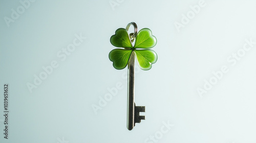 four leaf clover, lucky key, four-leaf clover keychain photo