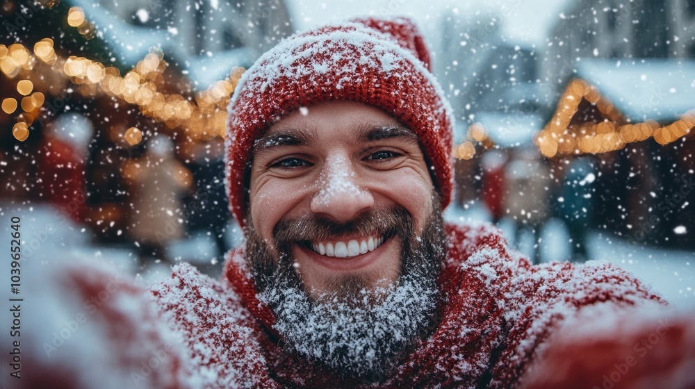 A man in a red hat and red sweater is smiling and posing for a picture A man in a red hat and red sweater is smiling and posing for a picture