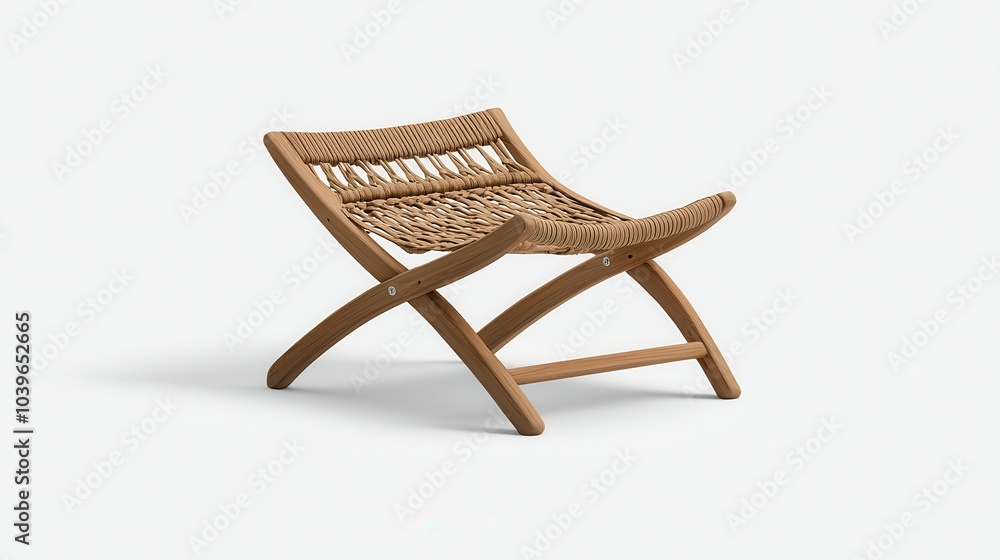 Wooden lounge chair, white isolate background Wooden lounge chair, white isolate background