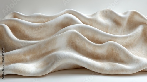 Soft, flowing fabric with gentle waves and a neutral color palette.