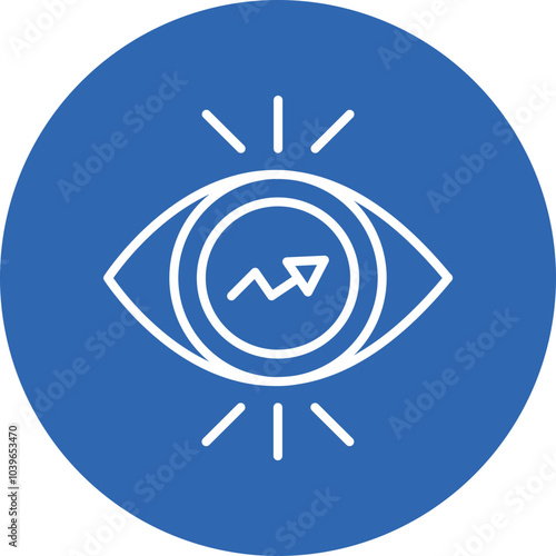 Vision line circle icon