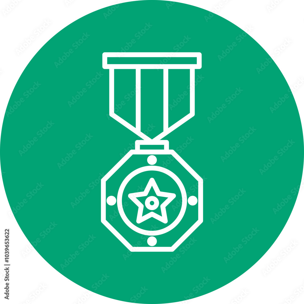 Leadership Medal line circle icon Leadership Medal line circle icon