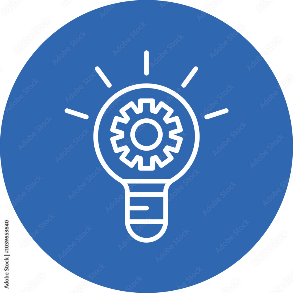Innovation Gear line circle icon Innovation Gear line circle icon