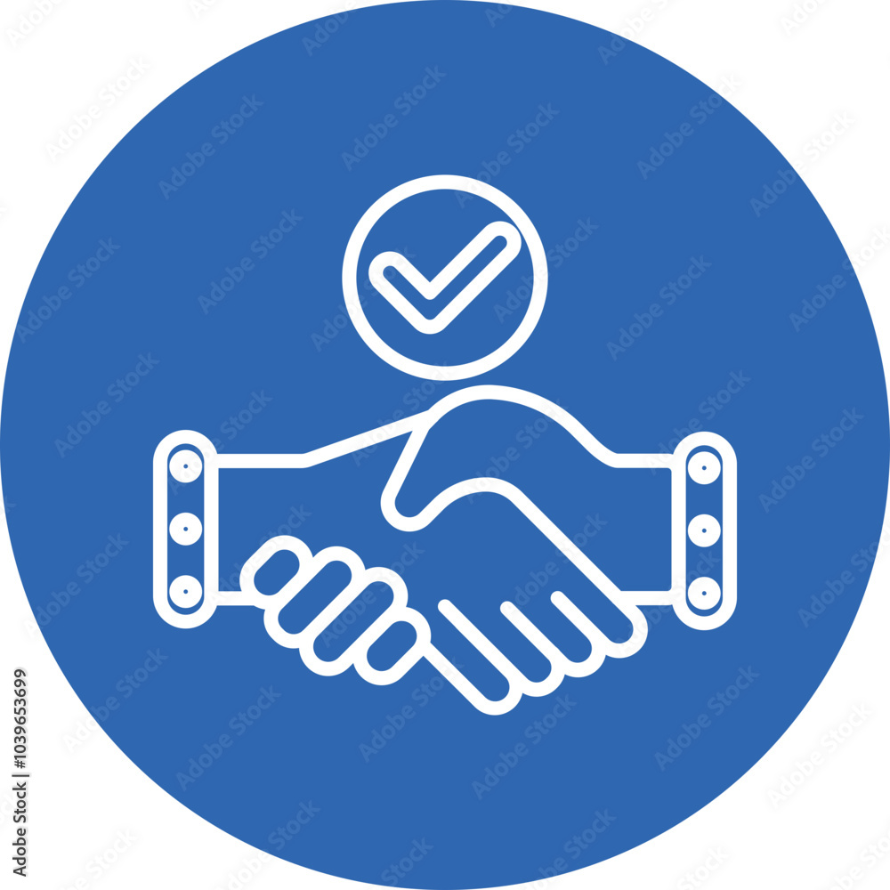Trust Handshake line circle icon Trust Handshake line circle icon