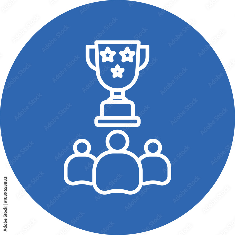 Leadership Trophy line circle icon Leadership Trophy line circle icon