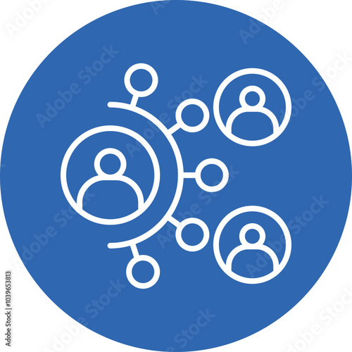 Team Coordination line circle icon