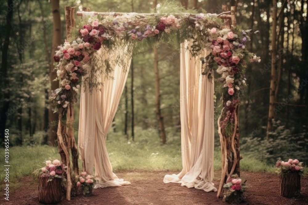 Rustic wooden wedding arch flower rustic plant. Rustic wooden wedding arch flower rustic plant.