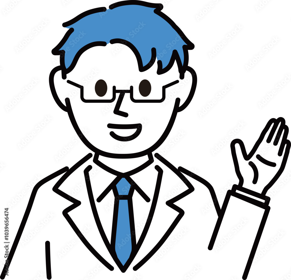 白衣を着た説明する医者 白衣を着た説明する医者